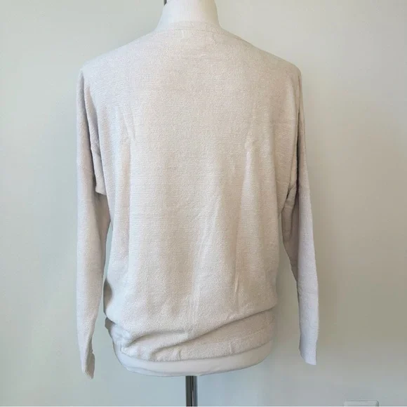 Barefoot Dreams Cozy Chic Ultralite Pullover Lounge Tie Hem Top in Stone, Small - Picture 5 of 16